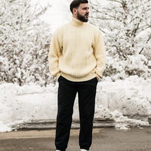 סוודר סריג צהוב